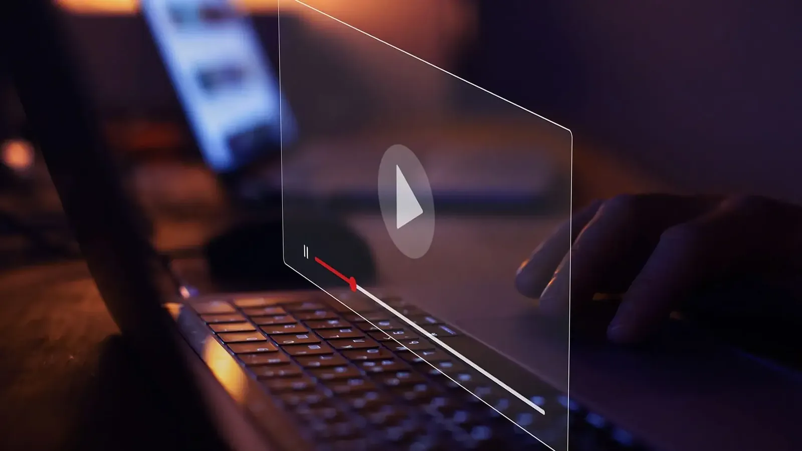 Laptop showing a live stream player